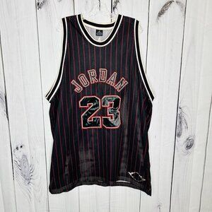 Michael Jordan #23 Jumpman Basketball Jersey Sz 3XL Fully Stitched Black Red